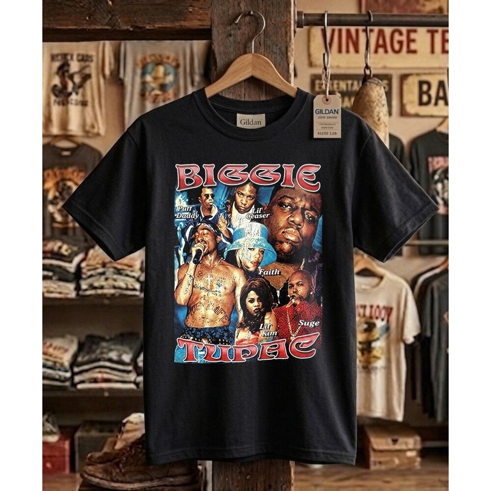 90s Hip Hop Legends BIG Pac Tee - Vintage Bootleg Style Black Rap Music T-Shirt